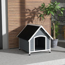Cuccia per Cani Grandi da Esterno Pavimento Rimovibile 84x99x87 cm in Legno Grigio 