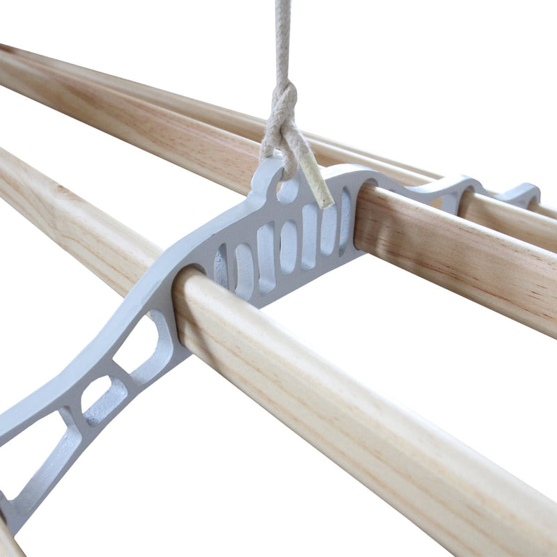 Stendibiancheria da Soffitto 240x56x14 cm 6 Stecche in Legno di Pino Corda in Cotone  