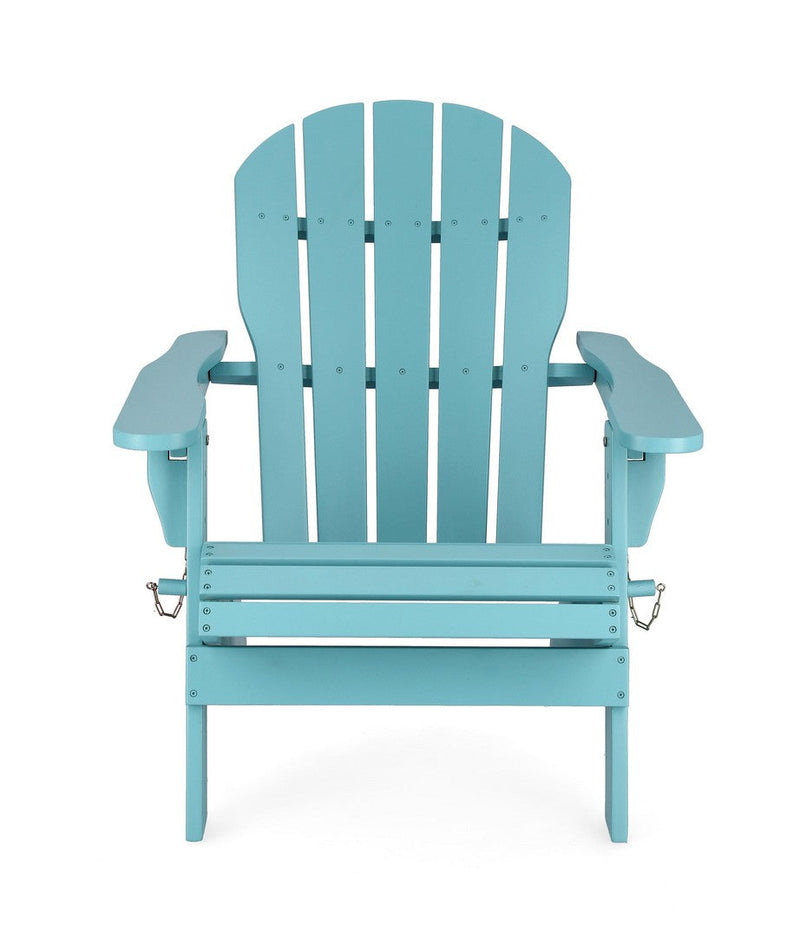 Poltrona Pieghevole da Giardino 70x80x85 cm in Legno Filadelfia Azzurro-Beige