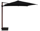 Ombrellone da Giardino Decentrato 2,5x2,5m Palo in Alluminio Effetto Legno Tessuto Olefin Trend Wood Nero