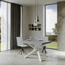 Tavolo Allungabile 120-380x90x77 cm Volantis Cemento Telaio Bianco 