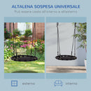 Altalena a Nido da Giardino per Bambini Nero Diametro 60 cm 