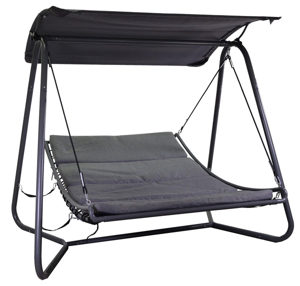 acquista Lit de jardin à bascule 216,5x200x182 cm en métal gris Indiana