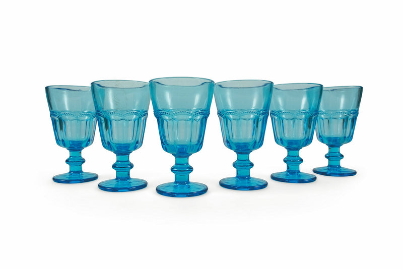 Set 6 Calici Ø8,5x14 cm in Vetro Villa d'Este Home Tivoli Floyd Blu