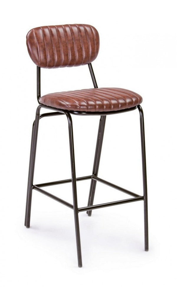 Tabouret de bar vintage Debbie Orange Sc recouvert de similicuir online