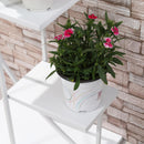 Set 2 Fioriere 5 Ripiani 53x33x154 cm in Metallo Bianco