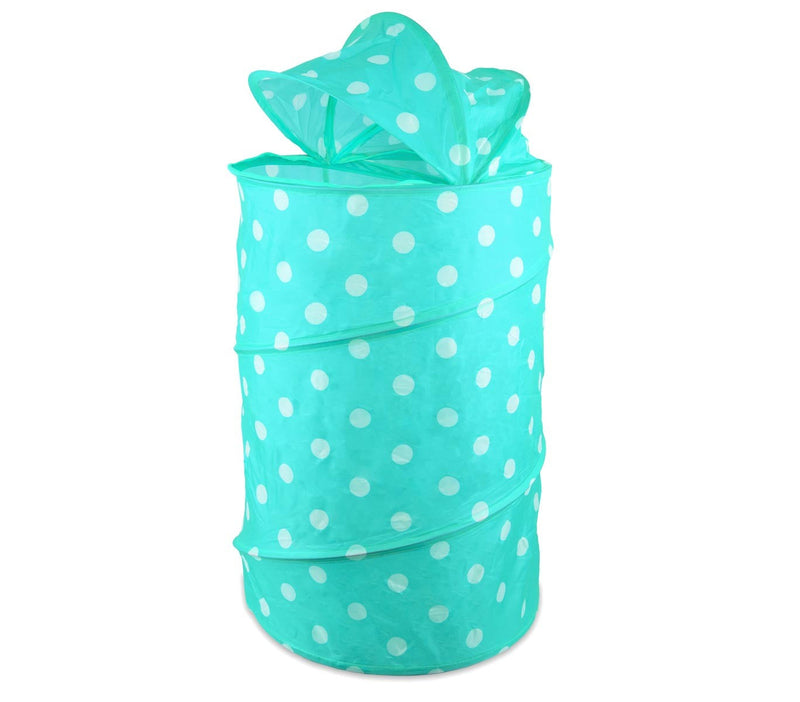 Cesto porta giochi o biancheria 40x80 cm pieghevole a molla Azzurro