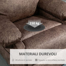 Poltrona Relax Manuale Reclinabile con Poggiapiedi Estraibile Marrone Chiaro