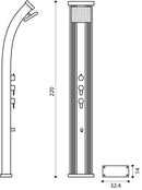 Doccia Solare Ibrida da Giardino 40L Miscelatore e Doccetta Lavapiedi Antracite/Inox