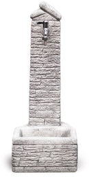 Fontana da Giardino Senza Rubinetto in Cemento Granulato di Marmo Zambla Grigio