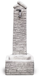 Fontana da Giardino Senza Rubinetto in Cemento Granulato di Marmo Zambla Grigio