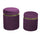 Lot de 2 Poufs de Rangement Ø35 cm et Ø39 cm en tissu Velours Violet