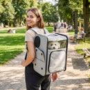 Trasportino per Cani e Gatti 34x28x43 cm con Ruote Manico Telescopico e 2 Finestre in Rete per Animali Fino a 5 kg Grigio      