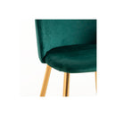 Set 4 Sedie Imbottite 38x43x74 cm in Vellluto Velvet Ottanio e Oro