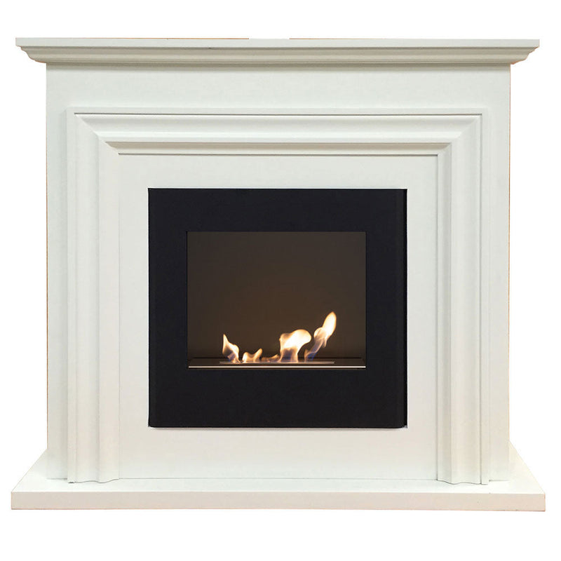 Camino a Bioetanolo da Terra 91x32x86 cm Struttura in Legno Bianco