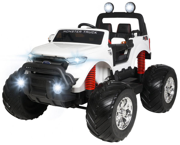 sconto Voiture électrique pour enfants 2 places tout-terrain 12V Ford Monster Truck 4x4 Blanc