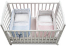 Set 2 Riduttori Gemellari per Lettino Culla 64x58x29 cm con Materassino Italbaby Pois Rosa e Azzurro