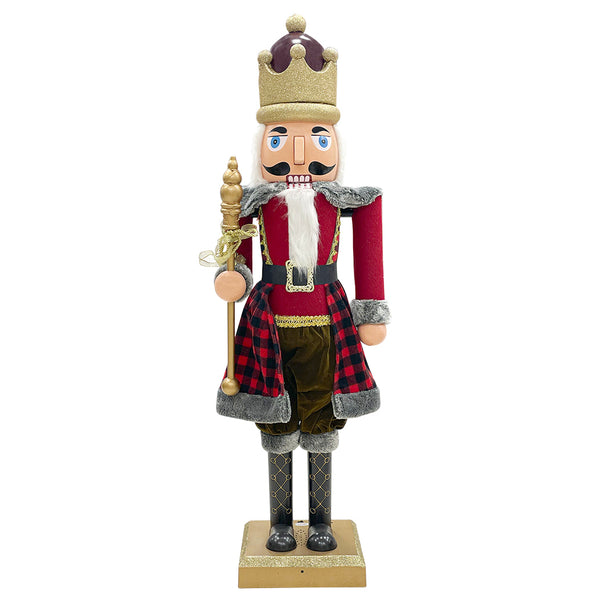 acquista Casse-Noisette de Noël Soldat H120 cm avec Lumières Sons et Mouvement Rouge Ecossais