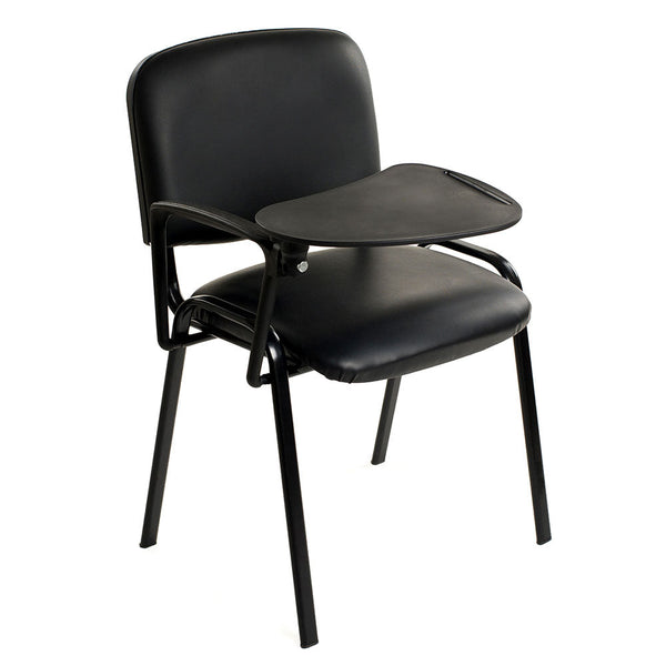 Chaise d'attente de bureau en similicuir avec rabat Bozzini noir online