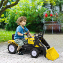 Escavatore A Pedali per Bambini con Ruspa Giallo   