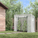 Serra da Giardino con Porta Avvolgibile 200x76x168 cm in Acciaio e PE Bianca 
