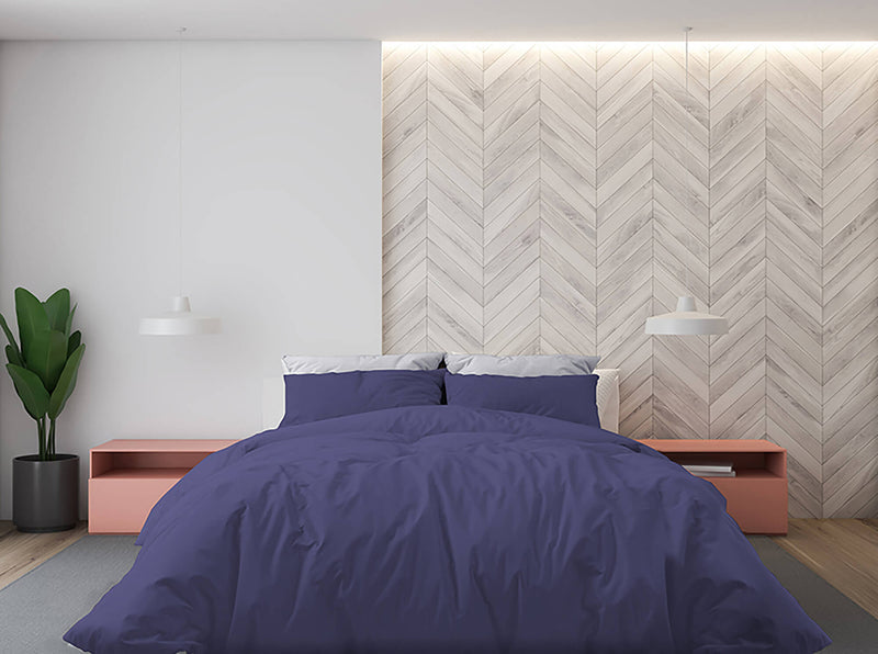 Copripiumino Matrimoniale con Sacco e Federe Tinta Unita Violetto