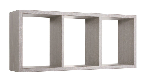 online Etagère rectangulaire 3 compartiments muraux 70x30x15,5 cm en Chêne Gris Tristano Fibre de Bois Nouveau