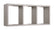 Etagère rectangulaire 3 compartiments muraux 70x30x15,5 cm en Chêne Gris Tristano Fibre de Bois Nouveau