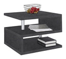 Tavolino a S con Ripiani a Giorno 55x41,5x55 cm Zeta Report Grigio  