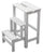Tabouret échelle 60x40x46 cm en bois blanc