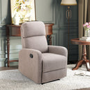 Poltrona Relax Reclinabile Manuale 66x83x107 cm in Tessuto Effetto Lino Grigia