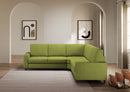 Divano Angolare 5 Posti 226x226x85 cm Sakar in Tessuto Verde