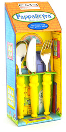 Set Posate per Bambini in Acciaio Eme Pappallegra Giallo