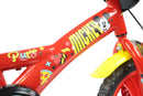 Bicicletta per Bambini 12" Disney Mickey Mouse Freno Caliper e Stabilizzatori in Acciaio Hi-Ten Rosso