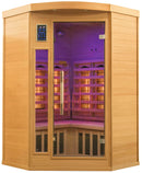 Sauna Finlandese ad Infrarossi 2/3 Posti 120x120 cm H190 in Legno di Abete Apollon 2C