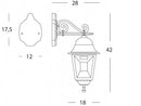 Lampada Applique in Basso Colore Grigio per Esterno Linea Tiffany Sovil