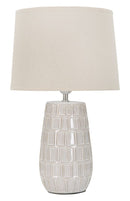 Lampada  da Tavolo Hole 28x44,5x28 cm in Ceramica Crema