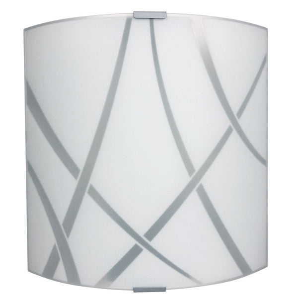 Applique 1xE27 Cadre Argenté Plaque Verre Blanc E-Energy Clio sconto