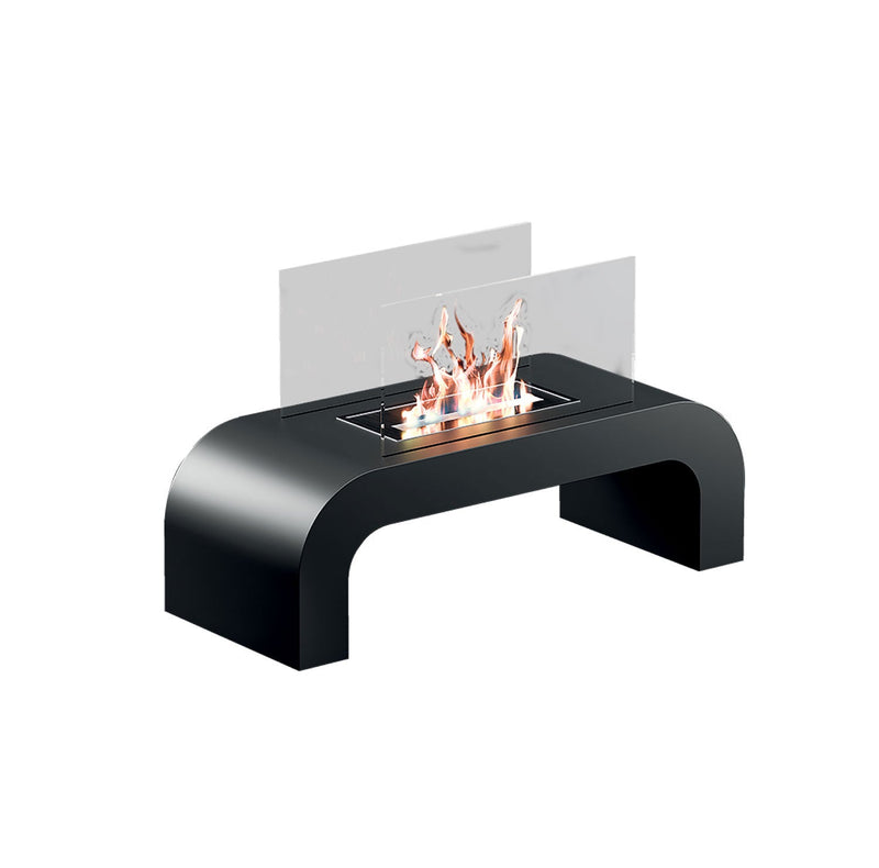 Camino a Bioetanolo da Pavimento 75,5x30x45,5 cm 2000W 1,5L Trento Nero 