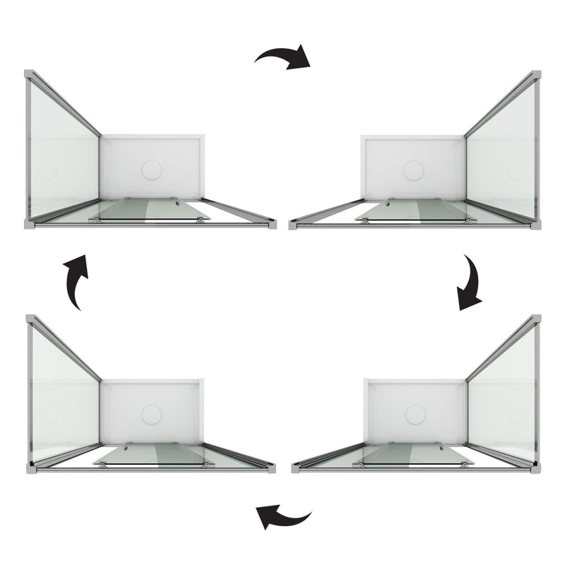 Box Doccia Angolare 1 Anta Scorrevole In Cristallo Trasparente 6mm H185 Fosterberg Kolding Duo Varie Misure