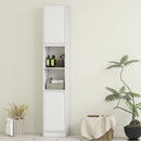 Mobile Colonna Bagno Salvaspazio 30x24x170 cm con 2 Armadietti e Ripiani in MDF e Truciolato Bianco      