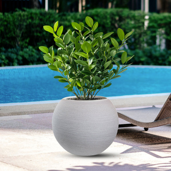 prezzo Vaso da Esterno Interno Design a Sfera Ø40x33 cm Botticelli in Resina Beige