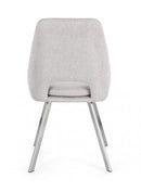 Set 2 Sedie 45x49,5x85 cm Kashar in Tessuto Grigio Chiaro