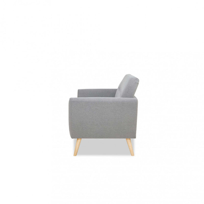Divano 2 Posti Burton 147x79x86 h cm in Tessuto Grigio chiaro