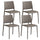 Lot de 4 Chaises Empilables 82x45x53 cm en Polypropylène et Fibre de Verre Megan Tortora