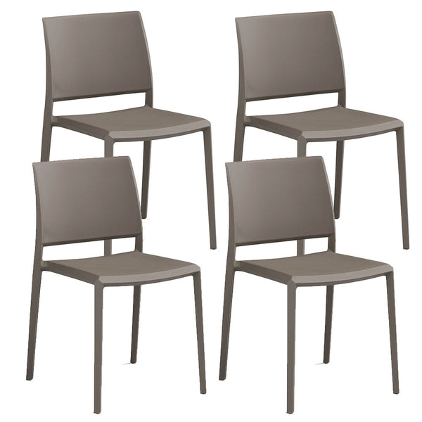 acquista Lot de 4 Chaises Empilables 82x45x53 cm en Polypropylène et Fibre de Verre Megan Tortora