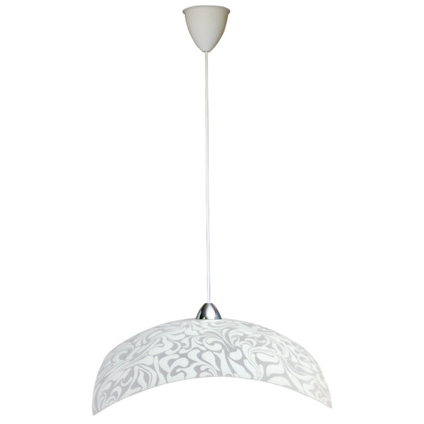 Suspension 50X50 1xE27 Chrome-Transparent Cadre Verre Plaque Blanc E-Energy Corinna sconto