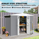 Capanno da Giardino 246x117x180 cm Porta Attrezzi con 2 Porte in Acciaio Zincato Grigio Chiaro      