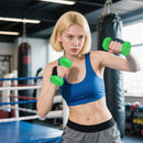 Set Manubri con Supporto 6 Manubri 12kg Totali in Metallo Multicolore      