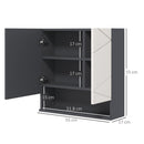 Specchio Armadietto da Bagno Pensile 2 Ante 55x17x55 cm in Legno Grigio